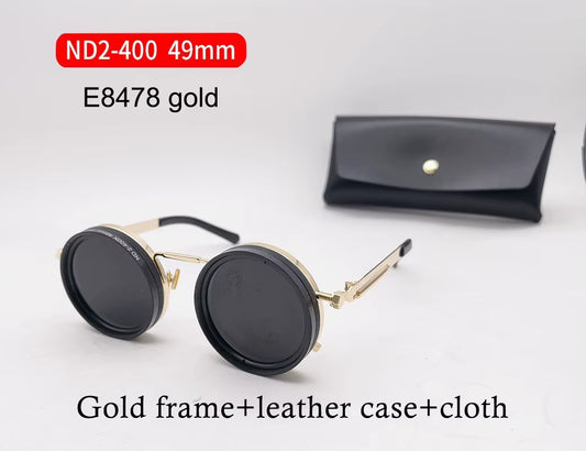 Handmade ND9 Adjustable Dimming Sunglasses Retro Punk round Men'S Outdoor Fishing UV400 Polarized Driving Sunglasses for Women