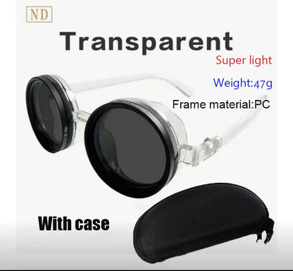 Handmade ND9 Adjustable Dimming Sunglasses Retro Punk round Men'S Outdoor Fishing UV400 Polarized Driving Sunglasses for Women